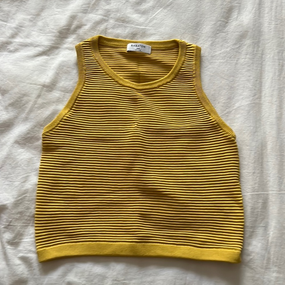 BABATON Yellow Knit Tank - Size XXS Super stretchy